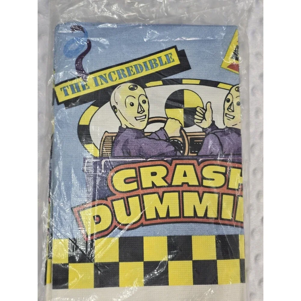 Vintage 1990's Party Tablecloth Crash Test Dummies New Paper Art Incredible Reed
